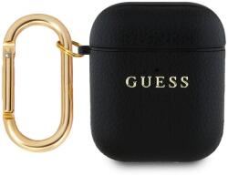 GUESS PU Grained Classic Logo Pouzdro pro AirPods 1/2 Black