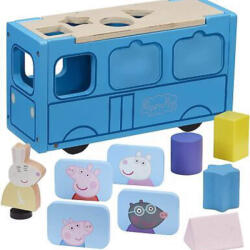 TM Toys Peppa Pig - Sorter de autobuz din lemn