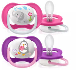 Philips Suzetă 2 buc, 6 - 18 m Ultra Air, fetiță - babymall - 42,63 RON