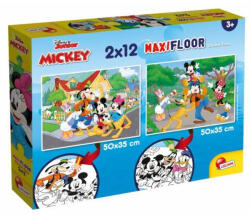Lisciani Puzzle cu două fețe Supermaxi 2x12 piese Mickey Mouse 50 x 35 cm Puzzle