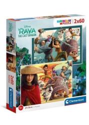 Clementoni - Puzzle 2x60 piese Super Color Raya și ultimul dragon