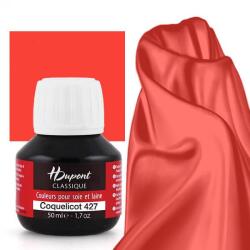 H Dupont Classique gőzfixálós selyemfesték 50 ml - 427 pipacspiros, coquelicot