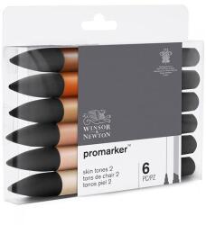 Winsor & Newton ProMarker kétvégű alkoholos filctoll készlet - 6 db, skin tones 2