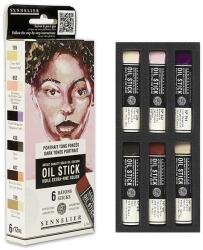 Sennelier Oil Stick olajfesték rúd készlet - 6x12 ml, dark tones portrait