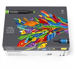 Winsor & Newton ProMarker kétvégű alkoholos filctoll készlet - 48 db, essential collection
