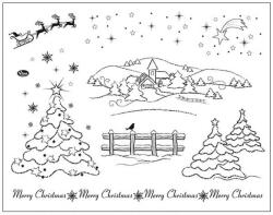 Viva Decor Pecsételő szilikon, 14x18 cm - Karácsonyi táj