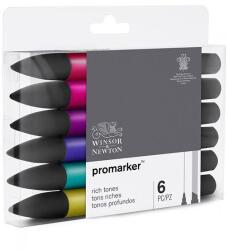 Winsor & Newton ProMarker kétvégű alkoholos filctoll készlet - 6 db, rich tones