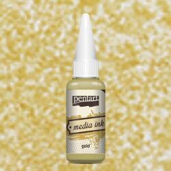 Pentart Media ink, tintafesték, 20 ml - metál arany