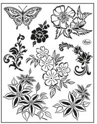Viva Decor Pecsételő szilikon, 14x18 cm - Klasszikus virágok
