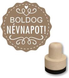 Flornatura Pecsételő, kerek, 3 cm - Foam bélyegző - Boldog névnapot!