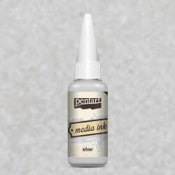 Pentart Media ink, tintafesték, 20 ml - metál ezüst