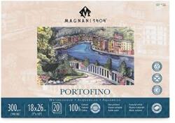 Fedrigoni Magnani Portofino akvarelltömb, 100% pamut, 300 g, 18x26 cm, 20 lap, sima