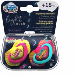 Canpol babies Set suzete simetrice din silicon pentru +18 luni Neon Love Roz, 2 bucati, Canpol babies