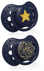 LOVI Suzeta din silicon Dynamic Stardust blue pentru 0-3 luni, 2 bucati, Lovi