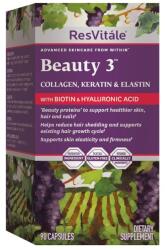 GNC Formula pentru par piele si unghii cu colagen keratina si elastina ResVitále Beauty 3, 90 capsule, GNC