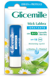 Glicemille Balsam de buze protectiv cu glicerina, musetel bio si aloe vera SPF15, 5, 5ml, Glicemille