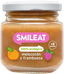 Smileat Piure din piersici si zmeura Bio +6 luni, 130g, Smileat