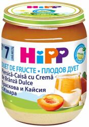 Hipp Piure Bio piersica și caise cu crema de branza Fruit-Duets, Gr. 7 luni, 160 g, Hipp