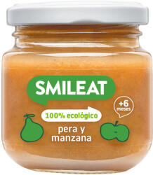 Smileat Piure din pere, mere si scortisoara Bio +4 luni, 130g, Smileat