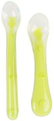 KidsCare Set lingurite flexibile din silicon fara BPA verde, 2 bucati, KidsCare Set pentru masa bebelusi