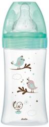 Dodie Biberon din sticla pentru initiere anti-colici 0-6 luni Debit 2 Pasari, 270ml, Dodie