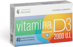 Remedia Vitamina D3 2000 UI, 40 comprimate, Laboratoarele Remedia