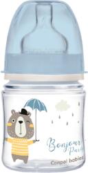 Canpol babies Biberon albastru anticolici cu gat larg PP EasyStart Bonjour Paris, 120ml, Canpol babies