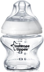 Tommee Tippee Biberon din sticla cu tetina din silicon si autosterilizare pentru 0 luni+ Natural Start, 150ml, Tommee Tippee