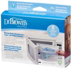 Dr. Brown's Pungi pentru sterilizat in cuptorul cu microunde, 5 bucati x 180ml, Dr. Brown's