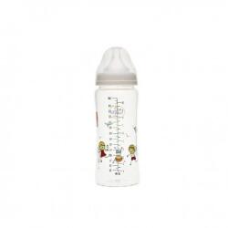 Minut Biberon din sticla borosilicat cu gat larg 3 luni+ Baby, 300ml, Minut
