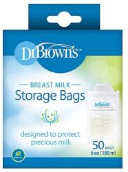 Dr. Brown's Pungi pentru depozitarea laptelui matern, 50 buc x 180ml, Dr. Brown's
