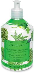 L'Erbolario Spuma de baie pentru maini si corp Leaves Fresh Foam Editie Limitata 047, 490ml