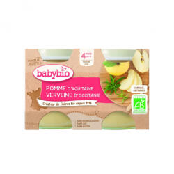 BabyBio Piure de mere bio 4+ luni, 2 x 130g, BabyBio