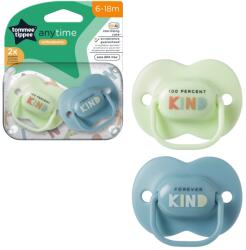 Tommee Tippee Suzeta ortodontica pentru 6-18 luni Anytime Verde/Albastru, 2 bucati, Tommee Tippee