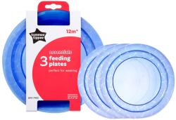 Tommee Tippee Set 3 farfurii Essential 12luni+ Albastru, 3 bucati, Tommee Tippee