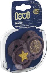 LOVI Suzeta din silicon Dynamic Stardust violet pentru 0-3 luni, 2 bucati, Lovi