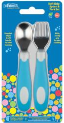 Dr. Brown's Set lingura + furculita soft-grip, 1 bucata, Dr. Brown's Set pentru masa bebelusi
