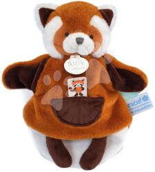 Doudou Panda de pluș pentru teatru de păpuși Red Panda Hand Puppet Unicef Collection Doudou et Compagnie în ambalaj cadou roșie 25 cm de la 0 luni (DC3988)
