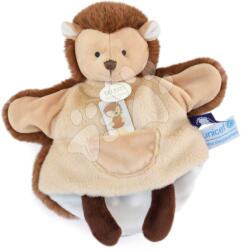Doudou Arici de pluș pentru teatru de păpuși Hedgehog Hand Puppet Unicef Collection Doudou et Compagnie în ambalaj cadou maro 25 cm de la 0 luni (DC3989)