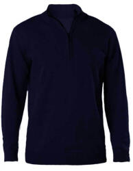 Kariban Férfi pulóver Kariban KA970 Men'S Zip neck Jumper -XL, Navy