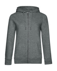 B&C Collection Női kapucnis hosszú ujjú pulóver B and C QUEEN Zipped Hooded /women L, Heather Mid Szürke