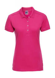 Russell Europe Női rövid ujjú galléros póló Russell Europe Ladies' Fitted Stretch Polo XS, Fuchsia