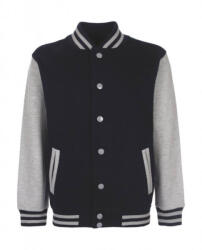 FDM Gyerek Kabát Hosszú ujjú FDM Junior Varsity Jacket -7-8 (128), Sötétkék/Sportszürke
