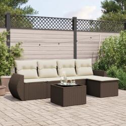 vidaXL 6 részes barna polyrattan kerti ülőgarnitúra párnával (3253640)