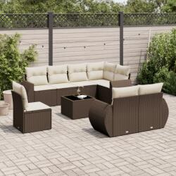 vidaXL 9 részes barna polyrattan kerti ülőgarnitúra párnákkal (3253990)