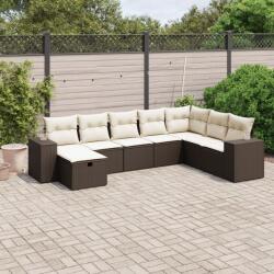 vidaXL 8 részes barna polyrattan kerti ülőgarnitúra párnákkal (3264519)