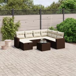 vidaXL 8 részes barna polyrattan kerti ülőgarnitúra párnákkal (3263539)