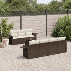 vidaXL 8 részes barna polyrattan kerti ülőgarnitúra párnákkal (3252270)