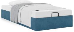 vidaXL Ottomán ágykeret matrac nélkül Sötétkék 90x200 cm bársony (3310941)