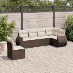 vidaXL 6 részes barna polyrattan kerti ülőgarnitúra párnával (3253770)
